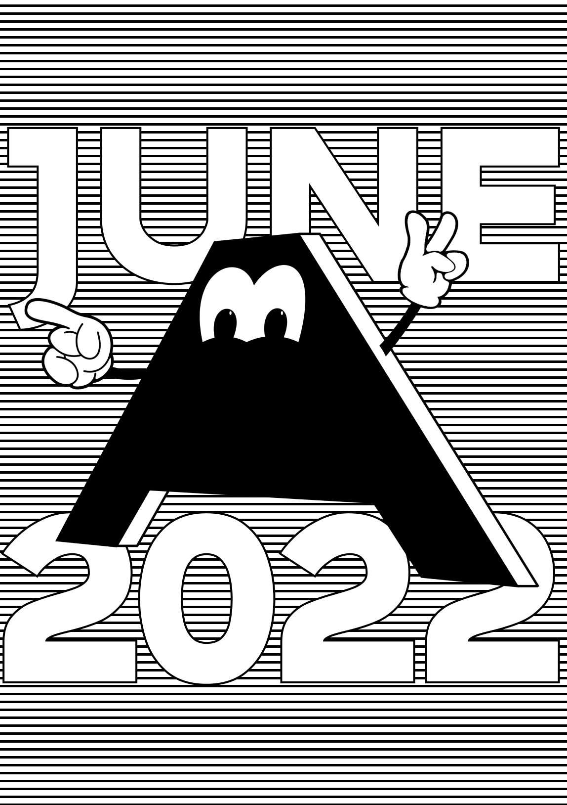 Illustration with an A letter in it as a cartoon character