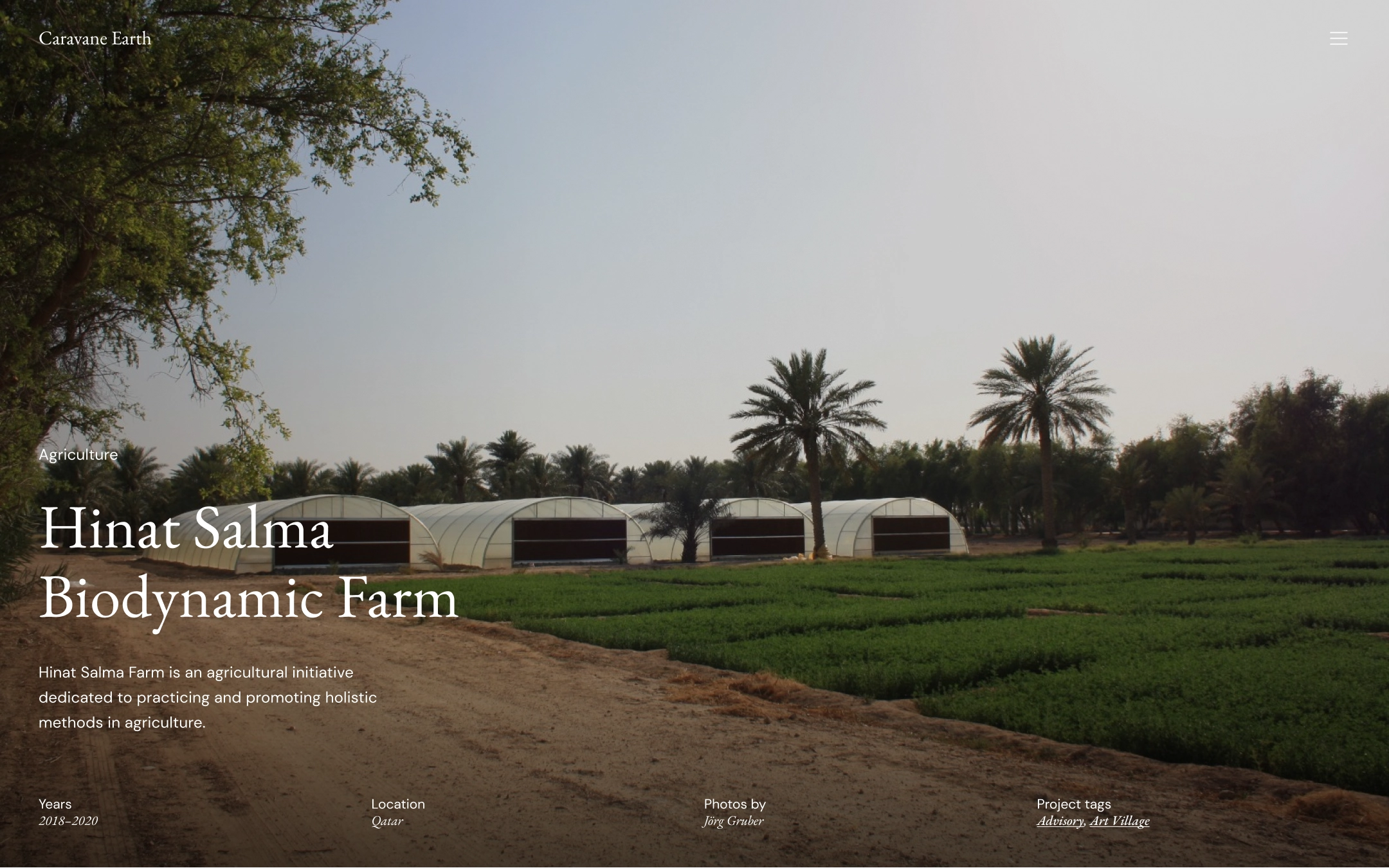 Image title webpage for a non-profit cultural organization with a project preview