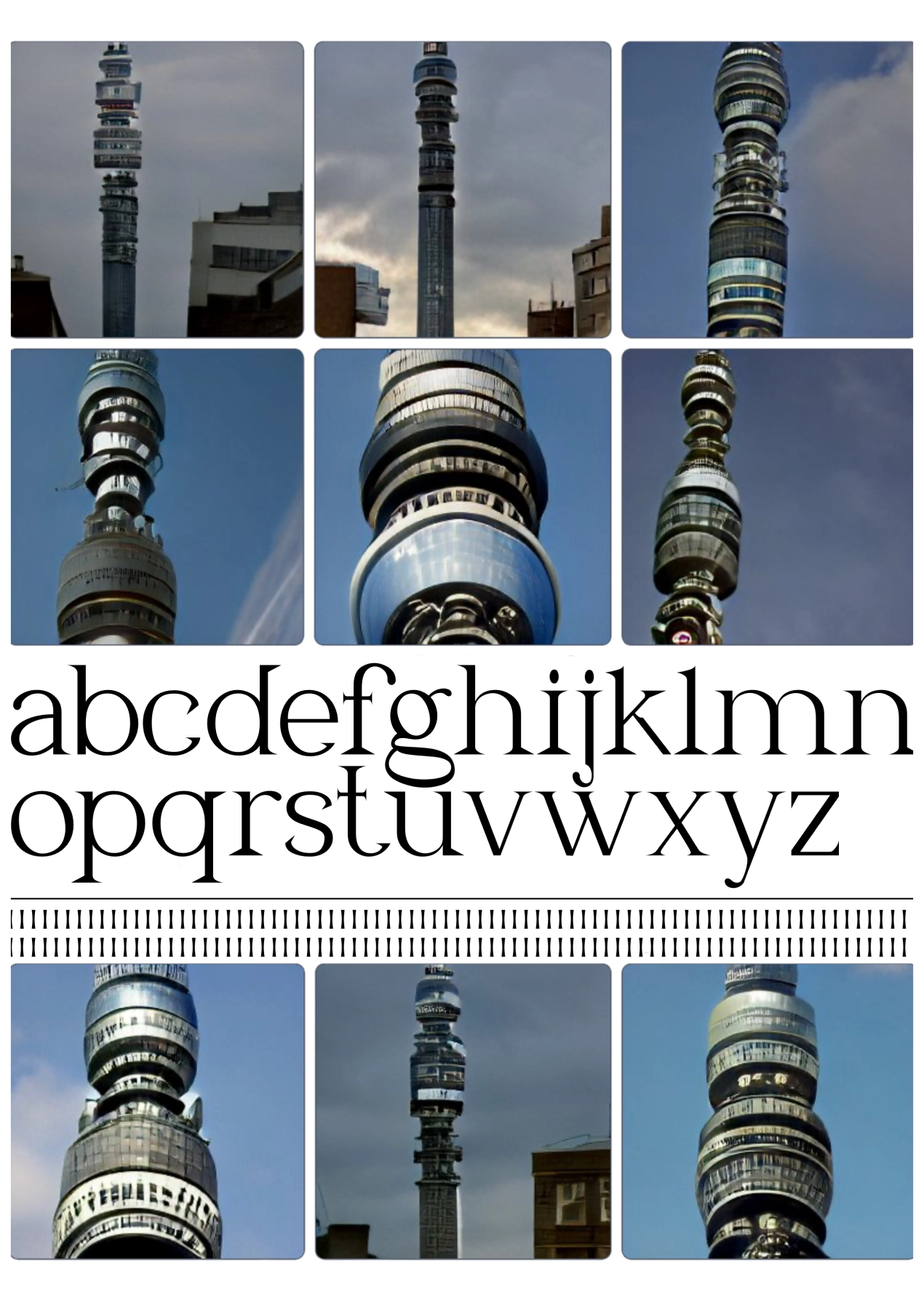 Font showcase with AI-generated images