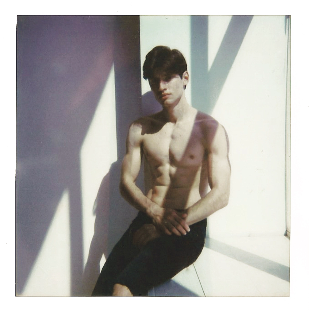 Fashion polaroid of a male model