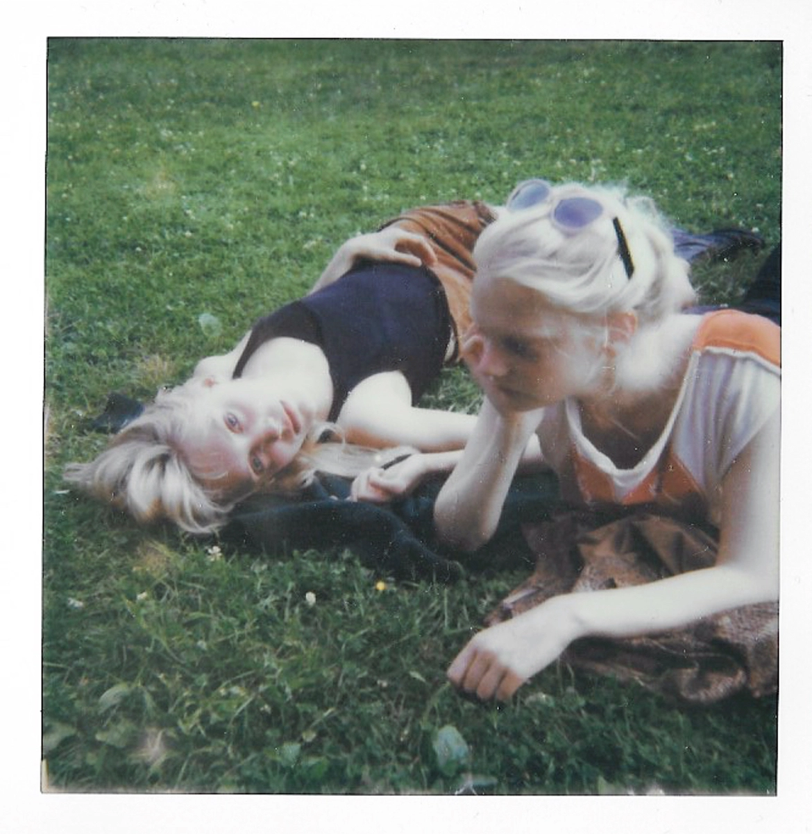 Fashion polaroid of two female models