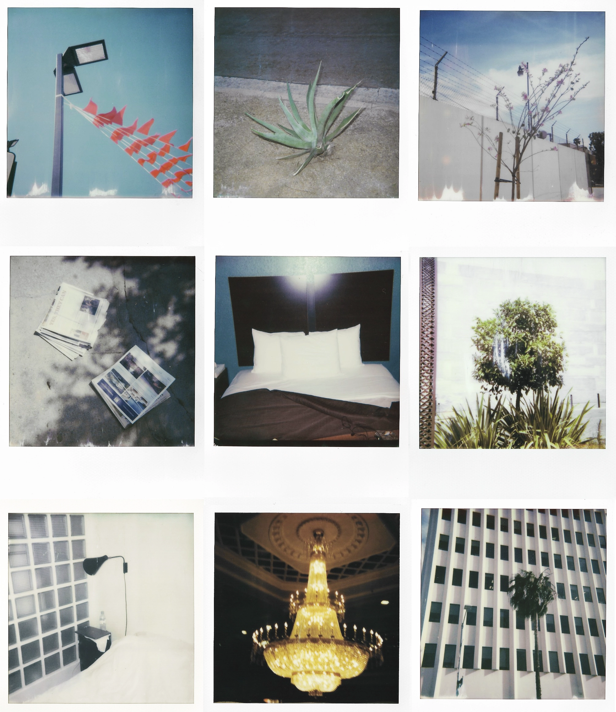Collage of landscape polaroids